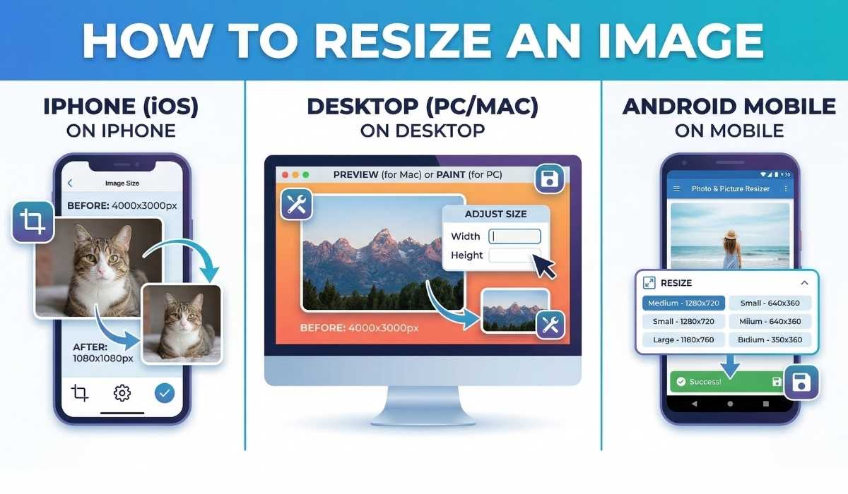 How to Resize an Image on iPhone, Desktop & Mobile Phone